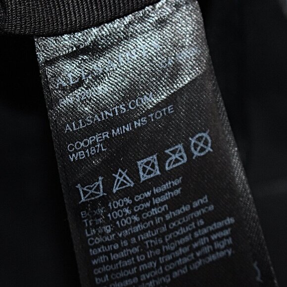 AllSaints - Cooper Mini Tote (Crossbody) Bag in Black Nubuck - Picture 7 of 11